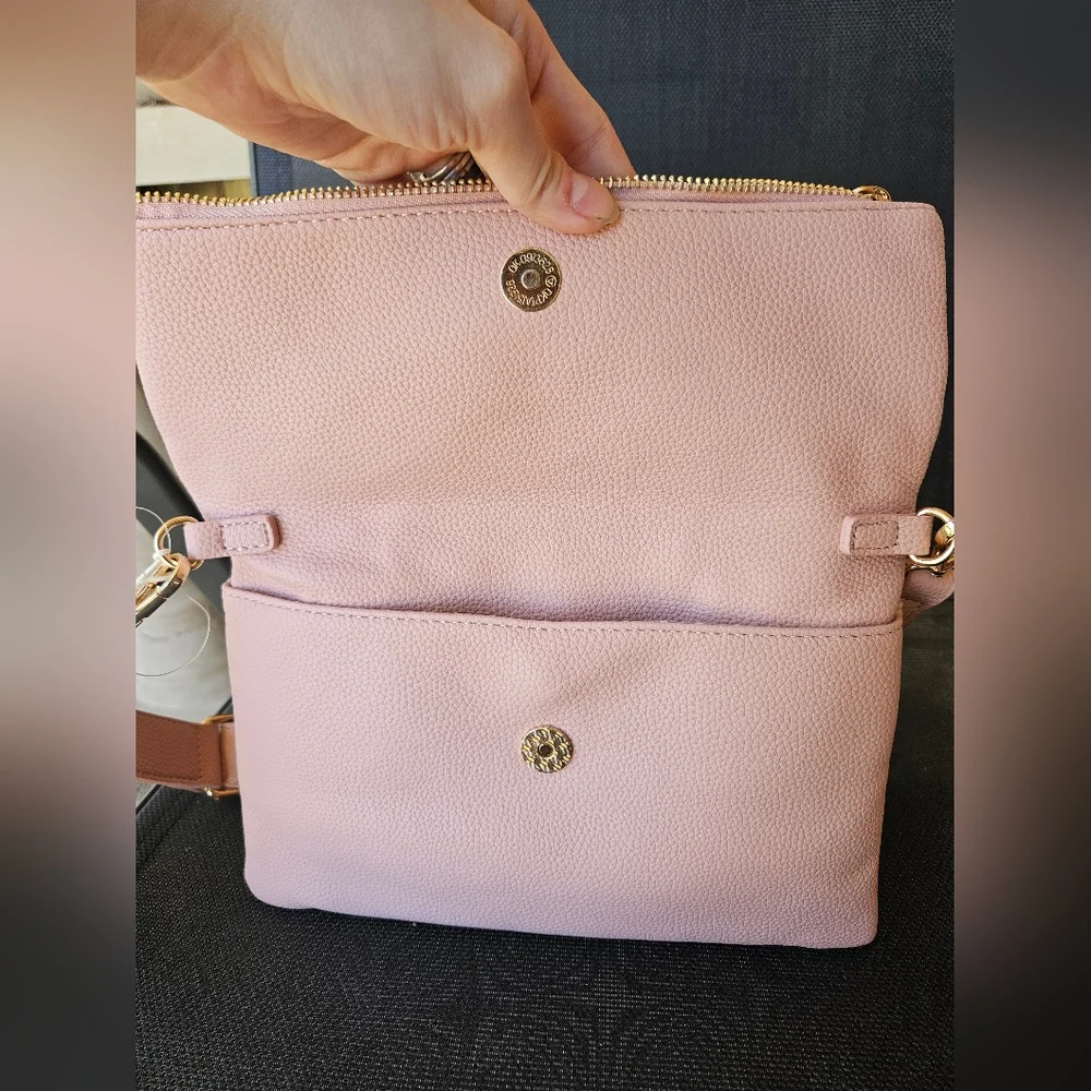 Isabelle Los Angeles Pink Leather Clutch Crossbody Bag - Picture 5 of 8
